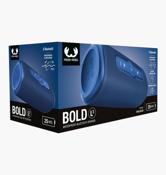 Produktbild Fresh'N Rebel Fresh 'n Rebel Bold L3 - Waterdichte Bluetooth speaker draadloos - 25 uur batterij - True Blue (0) (25 h, Akkubetrieb)