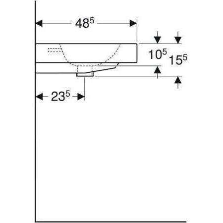 Thumbnail - Geberit, Waschbecken, Aufsatzwaschtisch iCon 60 cm wei 124560000 (485 mm, 600 mm)