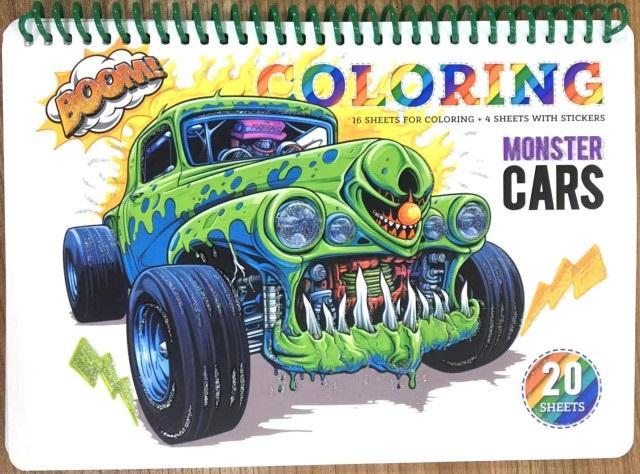 Produktbild Fresh A5-Malbuch, 20 Blätter, Monsterautos