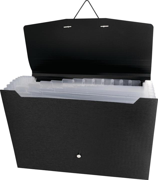 Produktbild Kolma Fächermappe LineaVerde A4 Recycling medium 12 Tabs schwarz (A4, 1x)