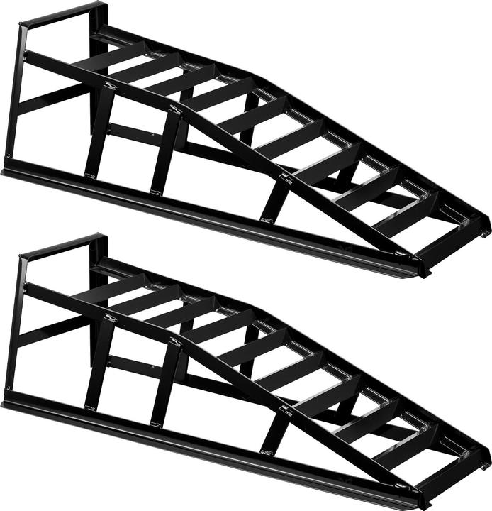 Wiltec 2x Auffahrrampe 2t pro Paar 835mm Auffahrschiene Verladerampe Stahl