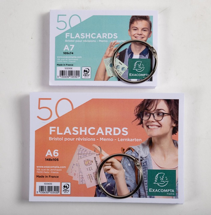 Actual product image Exacompta Flashcards (A6, 205 g/m², 50 x)