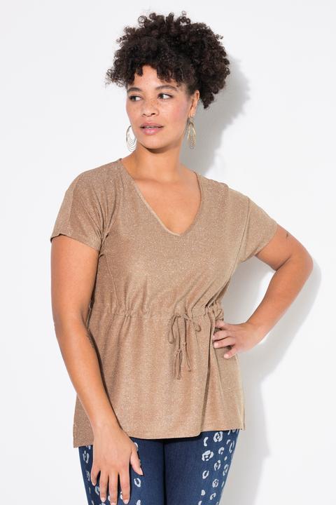 Produktbild Miamoda T-Shirt, A-Linie, glitzernder Jersey, Taillen-Tunnelzug (52)
