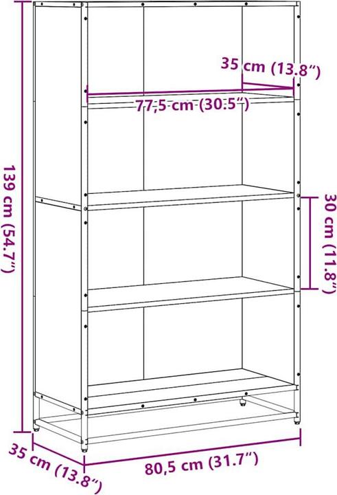 Actual product image VidaXL Bookshelf Standing shelf Office shelf File shelf Storage shelf Black