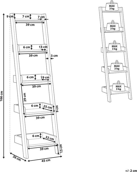 Immagine prodotto Beliani Mobile Duo (45 x 36 x 166 cm)