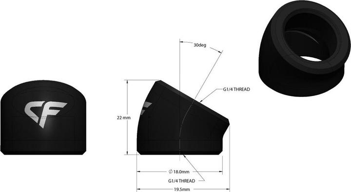 Immagine prodotto Nanoxia Adattatore CF 30° con 2 x G1/4 filettatura femmina