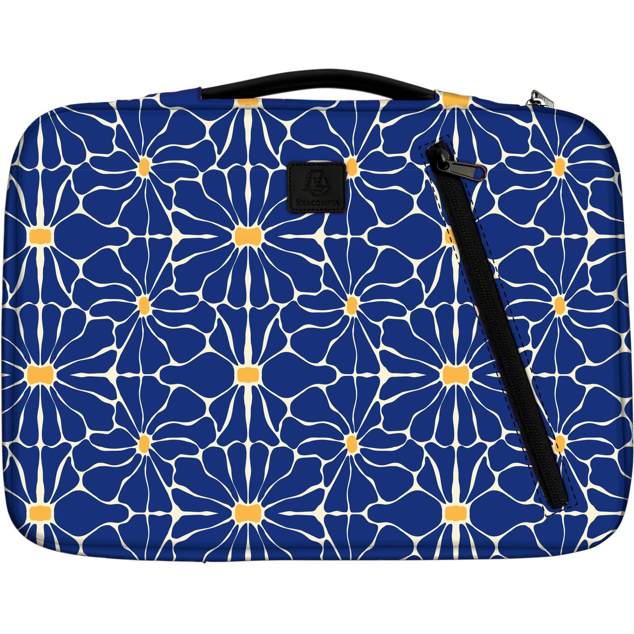 Thumbnail - Exacompta Laptophülle Flower Kunstfaser blau bis 35,6 cm (14 Zoll) (14", Universal), Notebooktasche, Blau