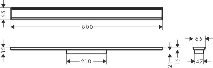 Actual product image hansgrohe HG RainDrain Original prefabricated shower channel set 800mm (800 mm)