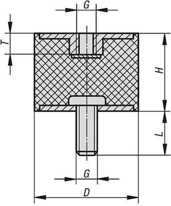 Actual product image Neriox Round buffer type B (Stop dampers)