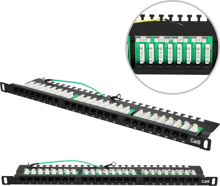 Actual product image Extralink Patch panel 0.5U 24x RJ-45 Cat.6 UTP (EX.9663)