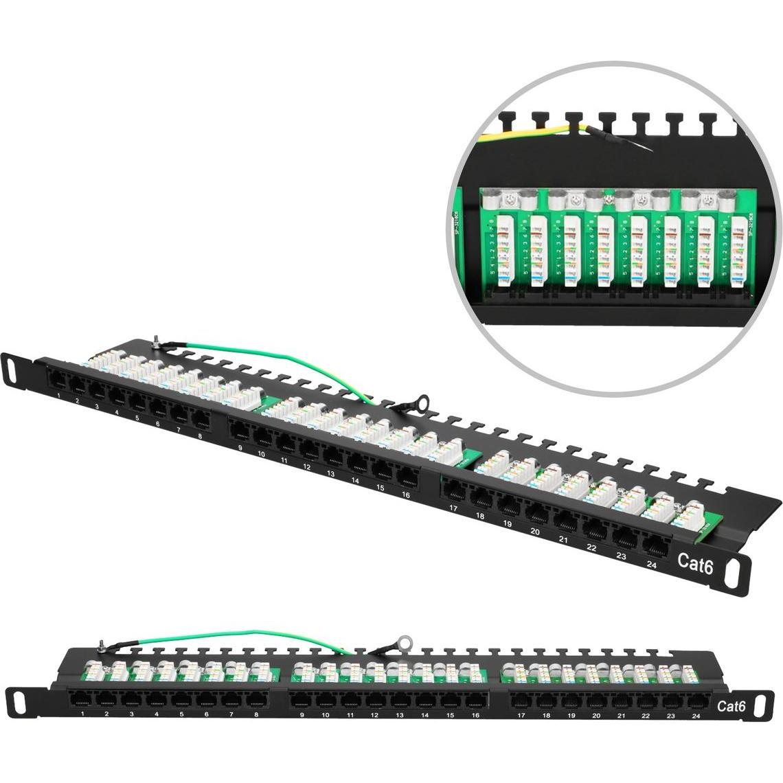 Thumbnail - Extralink Patch panel 0.5U 24x RJ-45 Cat.6 UTP (EX.9663), Server Zubehör, Schwarz