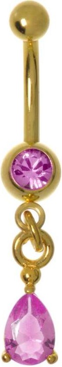 Produktbild Bijouteria Bauchpiercing (Premium Kristall, Chirurgenstahl 316L, PVD Beschichtung (goldfarbig))