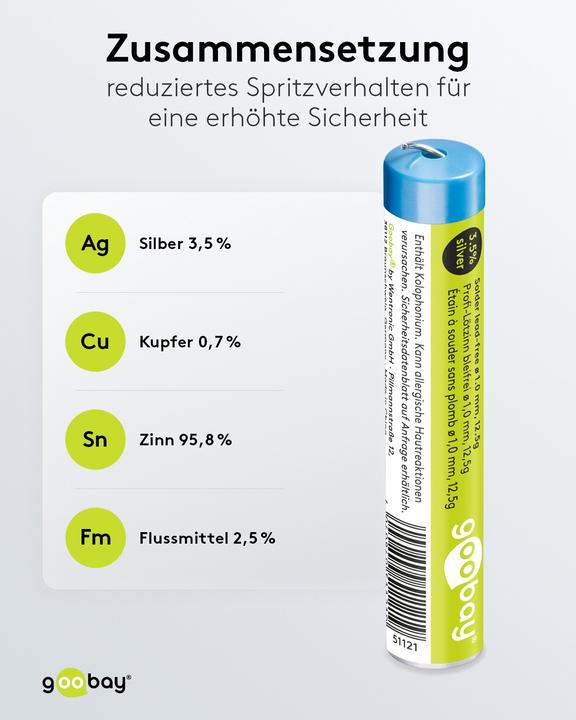 Actual product image Goobay Professional solder lead-free, ø 1.0 mm, 12.5 g (Solder)