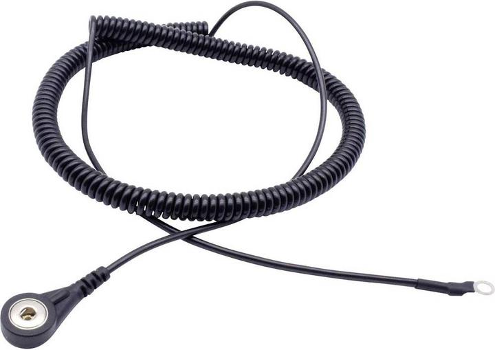 Actual product image Quadrios ESD earthing cable 3.60 m push button 4 mm, ring terminal connection