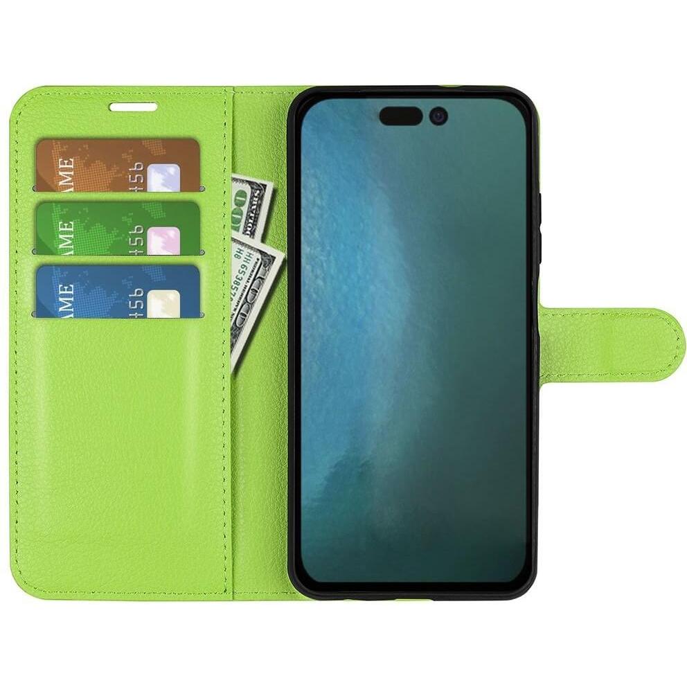 Thumbnail - Cover-Discount iPhone 14 Plus - Leder Etui Hülle grün (Apple iPhone 14 Plus), Smartphone Hülle, Grün
