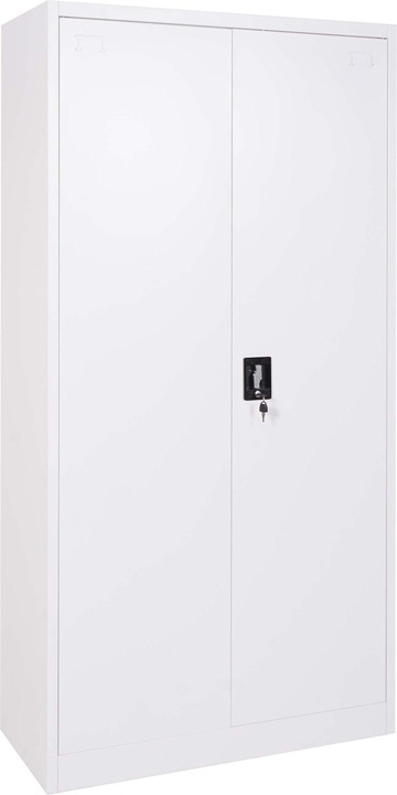 Produktbild Mendler Aktenschrank, Stahlschrank Büroschrank, 2 Türen 185x90cm weiss (185 x 90 x 40 cm)