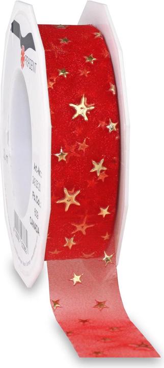 Pattberg Ruban cadeau Canada 2.5 cm x 20 m, rouge/or (Ruban, 1 x)