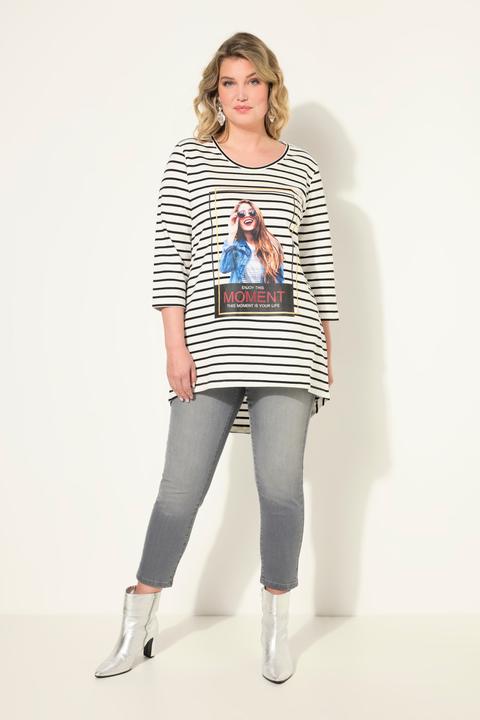 Actual product image Miamoda Sweatshirt, stripes, woman pattern, 3/4 sleeves (42)