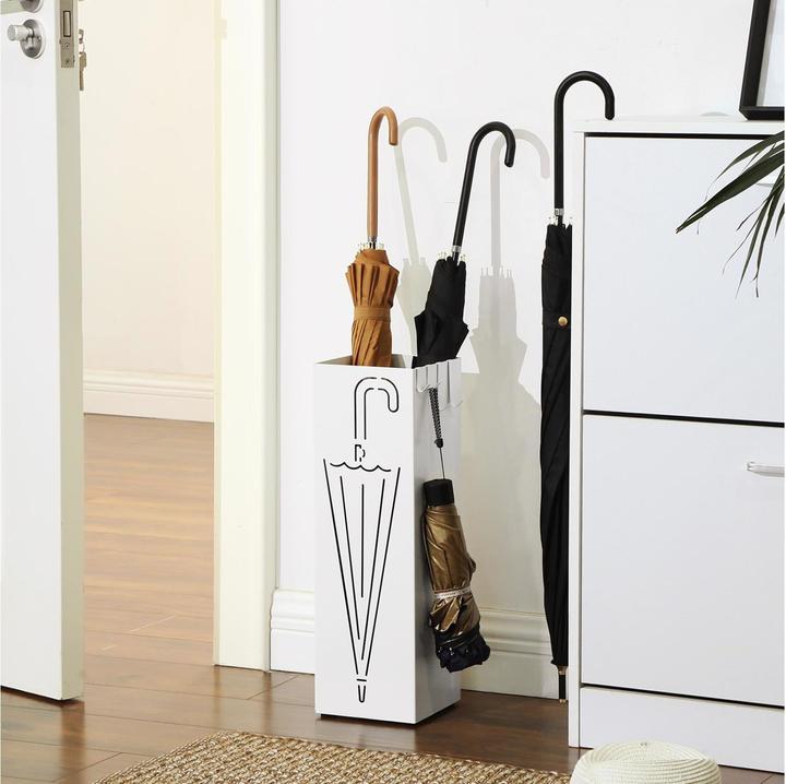 Image du produit Songmics Porte-parapluies avec motif 49 cm, blanc (15,5 x 15,5 x 49 cm)