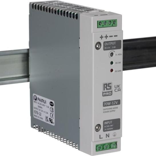 RS PRO Din Rail Power Supply, 70W, 12V Output