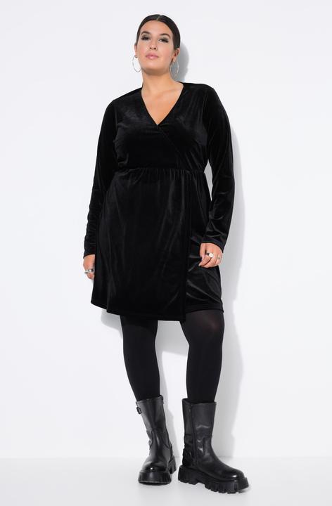 Produktbild Studio Untold Samtkleid, kurz, Wickeloptik, Langarm (46, 48)