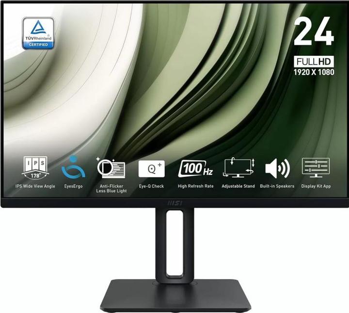 Actual product image MSI "Pro MP245PG E14 PC flat screen 60-5 cm (23.8"") 1920 x 1080 pixels Full HD LCD Black" display (1920 x 1080 pixels, 23.80")