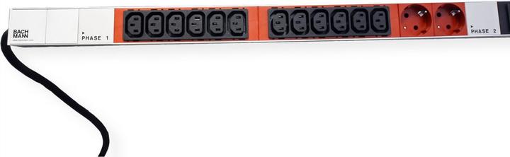 Bachmann IT PDU ALU 1HE 36x C13 6x Schutzkontakt CEE 3x 32A rot