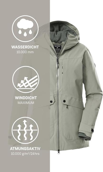 Actual product image Killtec Functional Women's Hooded Parka with Adjustable Cuffs and Reflective Elements (38)