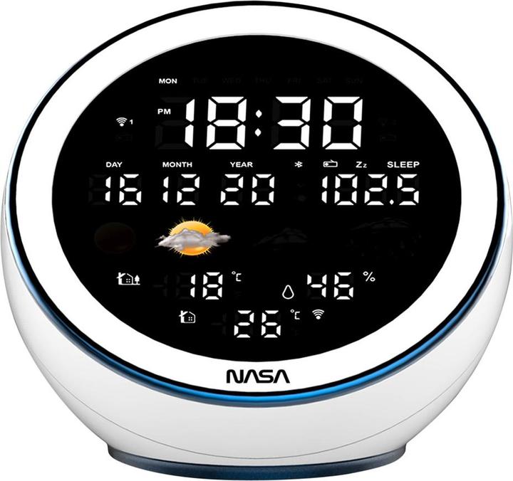 Produktbild Nasa WSP1500 white Weather Station/Speaker BT Moon