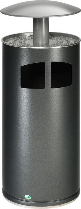 Actual product image VAR Waste collector/ashtray including inner container, capacity 75 l, silver. (75 l)