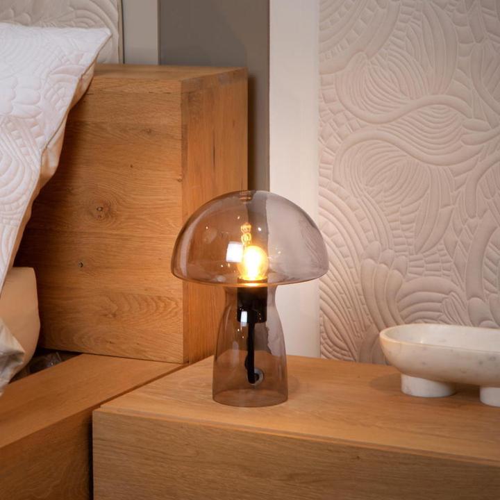 Image du produit Lucide FUNGO - Lampe de table - 1xE27 - Gris fumé 10514/01/65 (E27)