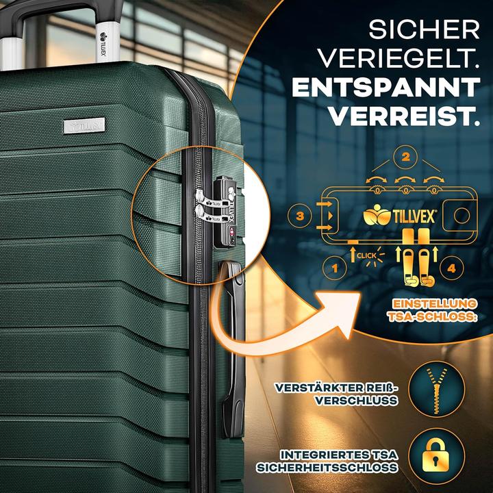 Actual product image Tillvex 4-teiliges Reisekoffer-Set mit Kofferzubehör