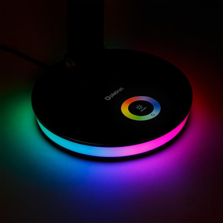 Actual product image Platinet Tisch-LED-Lampe 12W dimmbar, Touch-Bedienung, USB-Anschluss, schwarz (500 lm)