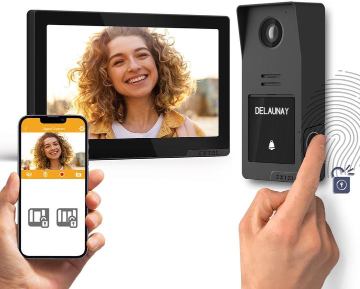 Productafbeelding Extel Digital Connect intercom met camera - toegang beheren via je vingerafdruk - (Bedraad, WiFi)