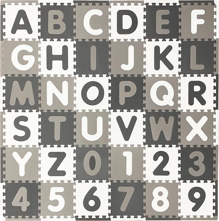 Produktbild Knorrtoys Puzzlematte - "Alphabet + Zahlen" grau-weiss (180 x 180 cm)