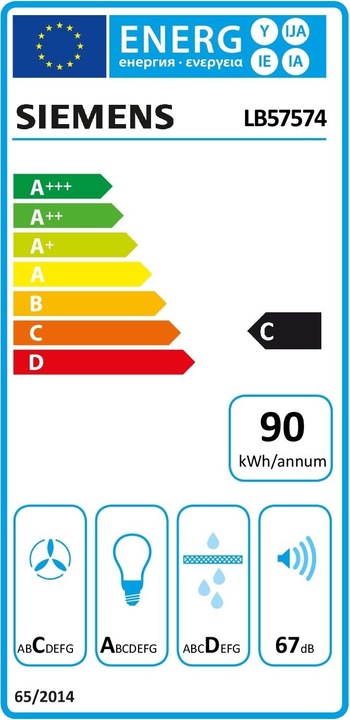 Energie-Label Siemens Lb57574 (Unterbauhaube)
