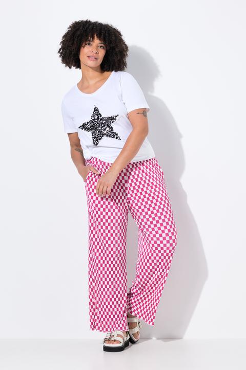 Immagine prodotto Angel of Style Hose, weites Bein, Plissee, Schachbrett-Muster (56)