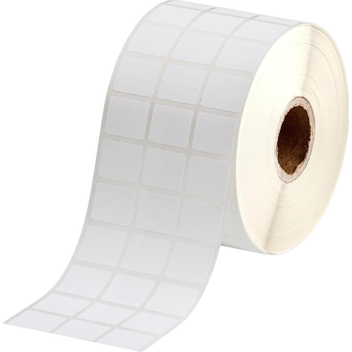 Brady, Etiketten, BPT-617-488, Polyester, Weiss, matt, 22.86 x 22.86 mm, permanent, 3-bahnig (3000 E.)