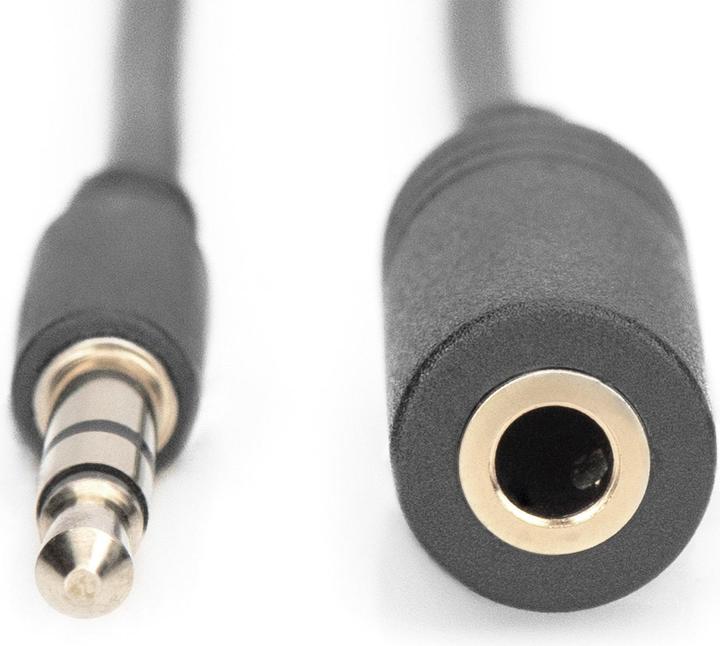 Produktbild Digitus ASSMANN Audio Verlängerungskabel stereo 3.5mm 2,50m CCS 2x0.10/10 geschirmt M/F schwarz (3 m, AUX Kabel)