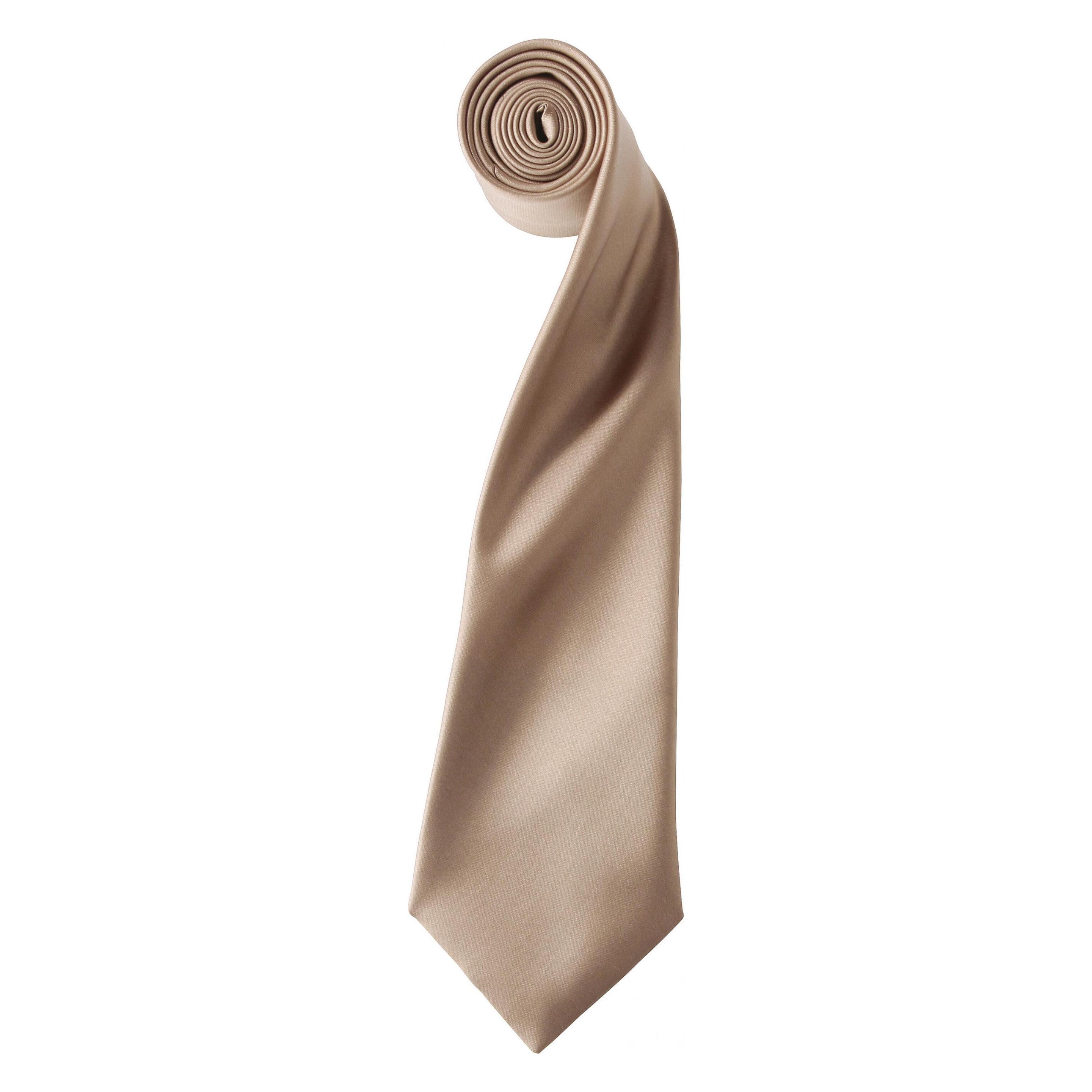 Premier Workwear, Krawatte + Fliege, Colours Collection Satin Tie, Beige