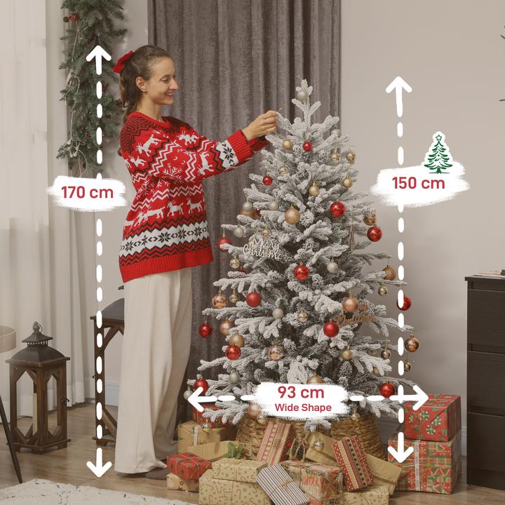 Actual product image Homcom Weihnachtsbaum Kunststoff, Metall Grün+Weiss (150 cm)