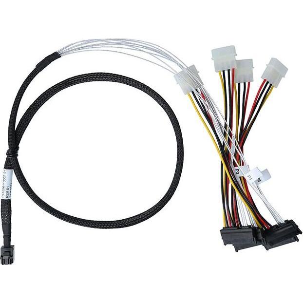 BlueOptics internes MiniSAS Hybrid Kabel SFF-8643/4x SFF-8482 mit Stromkabel 1 - Ka, Interne Kabel (PC)