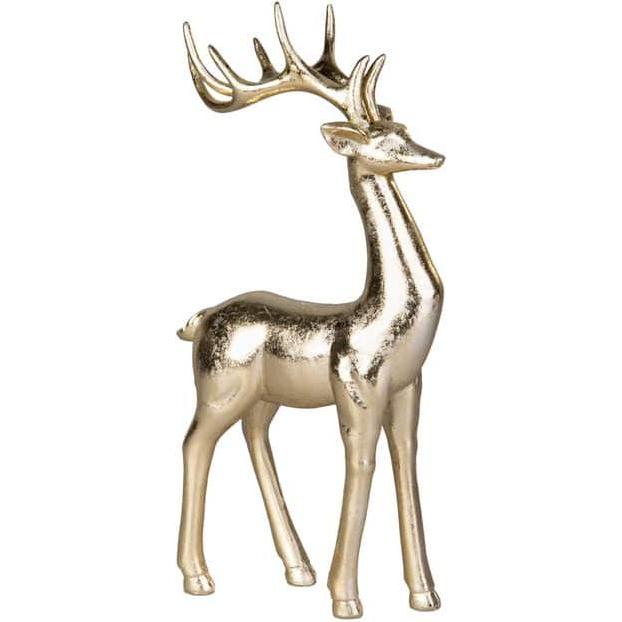 MICA Living, Weihnachtsdeko, Rentier stehend gold - ca. 15 x 7 x 28,5 cm