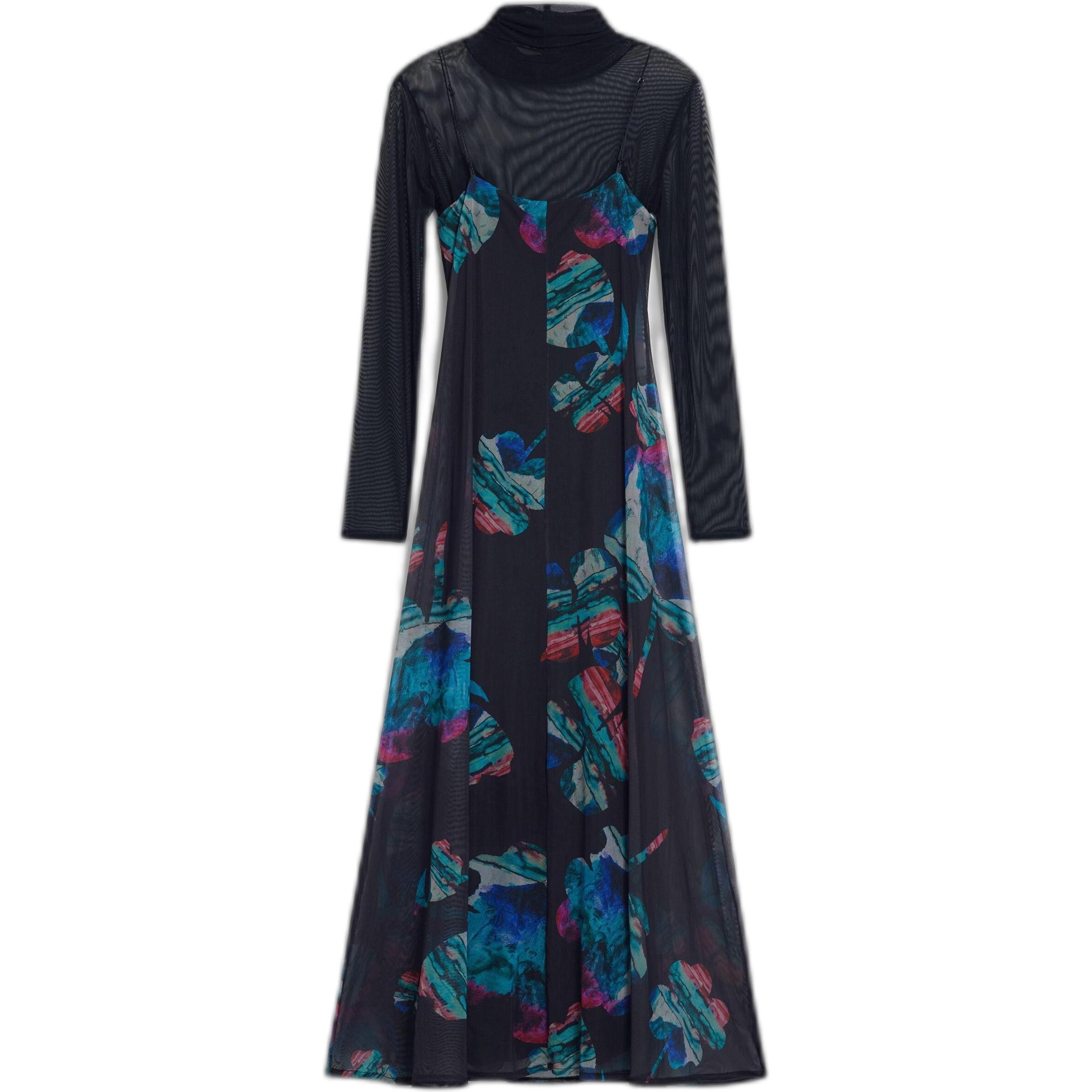 Desigual Donna Nero Donne, Vestiti, Watercolor Lacroix, (S)