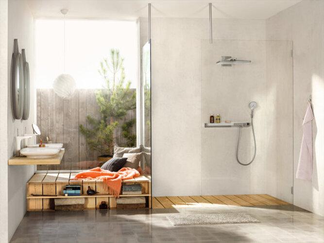 Produktbild hansgrohe HG Kopfbrause Rainmaker Select 460 3jet UP-Montage m Brausearm EcoSmart we/chr (3 Strahlarten, 18 l/min)