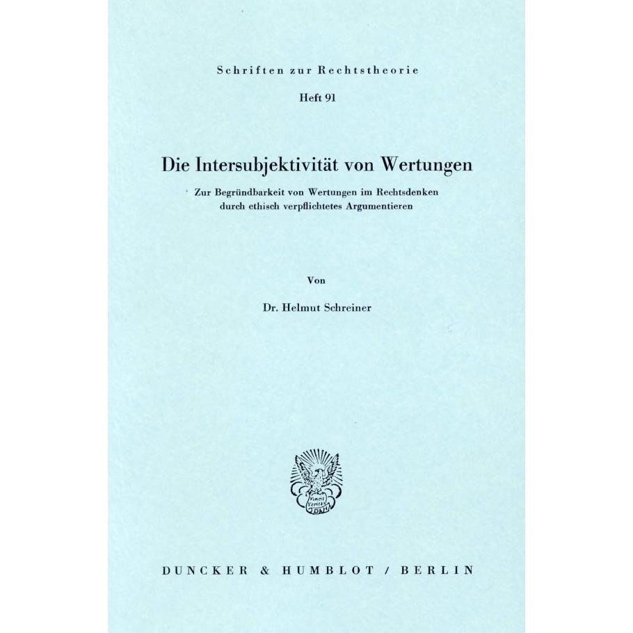 Die Intersubjektivität von Wertungen., Fachbücher