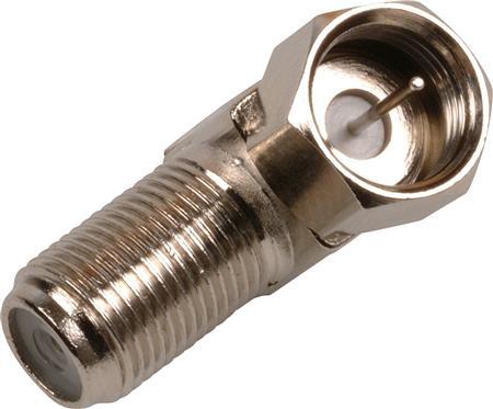 Actual product image Teledan Antenna plug, F-connector adapterF-plug to F-socket angle