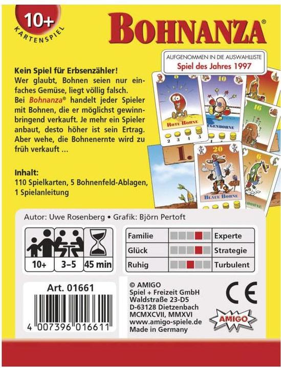 Image du produit Amigo Bohnanza : je pense qu'il pirate (Allemand, Français, 3 - 5 Joueur)
