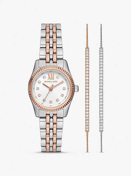 Michael Kors Set Regalo Orologio e Braccialetti Petite Lexington (Cadeauverpakking)