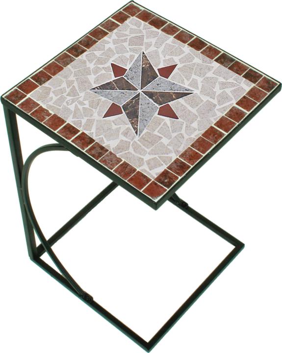Garden Pleasure Table de jardin Amarillo brune, grise, rouge, beige carrée 35,0 x 35,0 x 53,0 cm (35 cm)